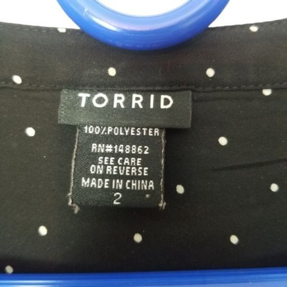 Torrid Womens 2X Black Polka Dots Harper Georgette - Picture 7 of 10